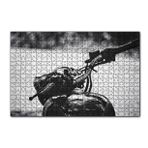 Cakapuzzle Royal Enfield Motorsiklet Depo ve Gidon Siyah Beyaz 120 Parça Ahşap Puzzle