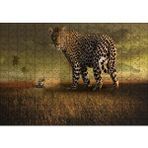 Cakapuzzle Safaride Turistler ve Dev Leopar Illüstrasyon 255 Parça Puzzle