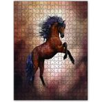 Cakapuzzle Şaha Kalkmış Kahverengi At Ahşap 255 Parça Puzzle