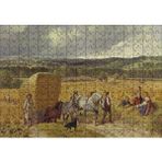 Cakapuzzle Saman Balyaları Taşıyan Atlar ve Köylüler 120 Parça Ahşap Puzzle