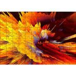 Cakapuzzle Sarı Patlama Dijital Sanat 120 Parça Ahşap Puzzle