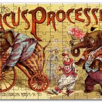 Cakapuzzle Sirkte Filler ve Palyaçolar Retro Tablo Mdf 255 Parça Puzzle