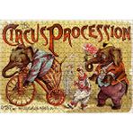 Cakapuzzle Sirkte Filler ve Palyaçolar Retro Tablo Mdf 500 Parça Puzzle