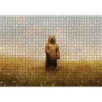 Cakapuzzle Sisli Çayırda Ayakta Duran Boz Ayı 120 Parça Ahşap Puzzle