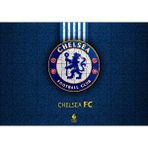 Cakapuzzle Siyah Deri Doku Üzerinde Chelsea Logosu 120 Parça Ahşap Puzzle