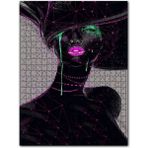 Cakapuzzle Siyahi Kadın ve Neon Makyajı Ahşap 1000 Parça Puzzle