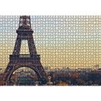 Cakapuzzle Sonbahar Günbatımı Eyfel Kulesi ve Şehir Manzarası 120 Parça Ahşap Puzzle
