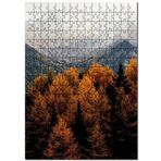 Cakapuzzle Sonbahar Rengi Ağaçlar ve Karlı Zirveler Mdf 1000 Parça Puzzle
