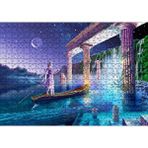 Cakapuzzle Sularla Kaplı Antik Sütunlar Sandal ve Kız 120 Parça Ahşap Puzzle