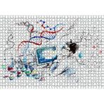 Cakapuzzle Suluboya Efekt Bilim Adamı ve Ekipmanları 120 Parça Ahşap Puzzle
