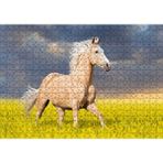 Cakapuzzle Toprak Rengi At Çiçekler Arasında Koşarken Görsel Puzzle Yapboz Mdf Ahşap