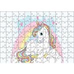 Cakapuzzle Unicorn Bulutlar ve Kalpler 120 Parça Ahşap Puzzle