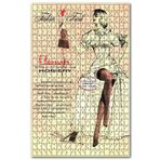 Cakapuzzle Vintage Oturan Kadın Çorap Reklamı Ahşap 1000 Parça Puzzle