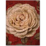 Cakapuzzle Yağlı Boya Beyaz Gül Resmi Görseli 255 Parça Puzzle