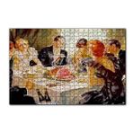 Cakapuzzle Yağlıboya Görünümlü Yemek Masası ve Konuklar 120 Parça Ahşap Puzzle