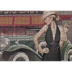Cakapuzzle Yeşil Antika Araba ve Puro İçen Kadın 120 Parça Ahşap Puzzle
