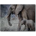 Cakapuzzle Yetişkin Fil ve Yavrusu 1000 Parça Puzzle