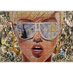 Cakapuzzle Yıldızlı Gece Desenli Gözlüklü Retro Kız 120 Parça Ahşap Puzzle