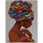 Cakapuzzle Yöresel Kıyafeti ve Takılarıyla Afrikalı Genç Kadın 120 Parça Puzzle