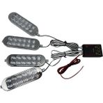 Çakar Lamba 4'Lü Set Kumandalı Kırmızı-Mavi 12-50V / Lapa213