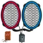 Çakar Ledli Oval Hoparlör Kapak Mavi Kırmızı 2 Adet EGB eg-8844