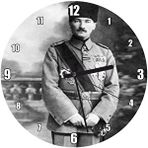 Cakasaat Atatürk Kalpaklı Madalyalı Ayakta Duvar Saati