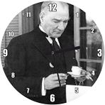 Cakasaat Atatürk Smokinli Kahve Sigara Duvar Saati