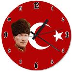 Cakasaat Atatürk Ve Bayrak Desenli Duvar Saati
