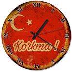 Cakasaat Bayrak Ve Korkma ! Baskılı Duvar Saati