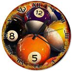 Cakasaat Bilardo Topları Tasarım Duvar Saati