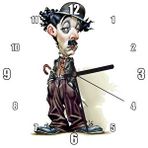 Cakasaat Charlie Chaplin Renkli Karikatür Duvar Saati