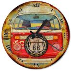 Cakasaat Eskimiş Zeminde Volkswagen Route 66 Duvar Saati