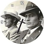 Cakasaat Jean Paul Belmondo Ve Alain Delon Siyah Beyaz Duvar Saati