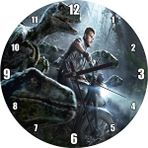 Cakasaat Jurassic World Motorlu Chris Pratt Ve Raptorlar Duvar Saati