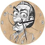 Cakasaat Salvador Dali Karakalem Karikatürize Portre I Duvar Saati