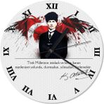 Cakasepetim Musatafa Kemal Atatürk Tasarım Duvar Saati - 50 x 50 cm