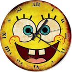 Cakasepetim Retro Sünger Bob Analog Duvar Saati - 50 x 50 cm