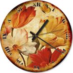 Cakasepetim Retro Tarz Çiçekler Akarlı Duvar Saati 50 X 50 Cm