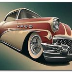 Cakatablo Ahşap Tablo 1956 Buick Special Kırmızı Beyaz