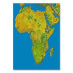 Cakatablo Ahşap Tablo Afrika Coğrafi Haritası