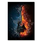 Cakatablo Ahşap Tablo Alevli Buzlu Gitar