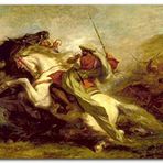 Cakatablo Ahşap Tablo Atlı Müslüman Askeri Eugene Delacroix