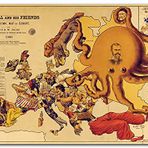 Cakatablo Ahşap Tablo Avrupa Komik Haritası 1900 Yılında
