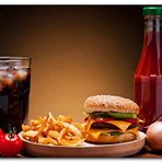 Cakatablo Ahşap Tablo Burger Patates Ketçap Buzlu Kola