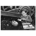 Cakatablo Ahşap Tablo Çay zamanı Charlie Chaplin 1889 1977 Modern Times filminde