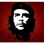 Cakatablo Ahşap Tablo Che Guevara Kırmızı Zemine Gölge Sanatı