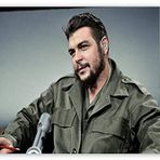 Cakatablo Ahşap Tablo Che Guevara Yeşil Parkasıyla Radyo Konuğu