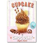 Cakatablo Ahşap Tablo Çikolatalı Cupcake Afişi Görseli