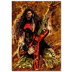Cakatablo Ahşap Tablo Dimebag Darrell Elektrogitar Agresif Çizim