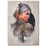 Cakatablo Ahşap Tablo Eski Witcher 3 Steelbook Art Görseli
